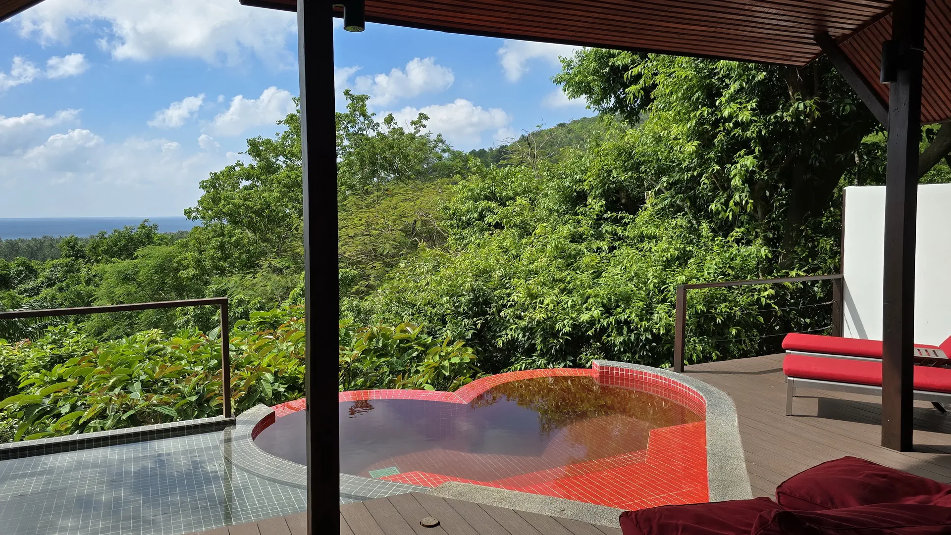 Heart-shaped private pool at Honeymoon Villa Koh Tao