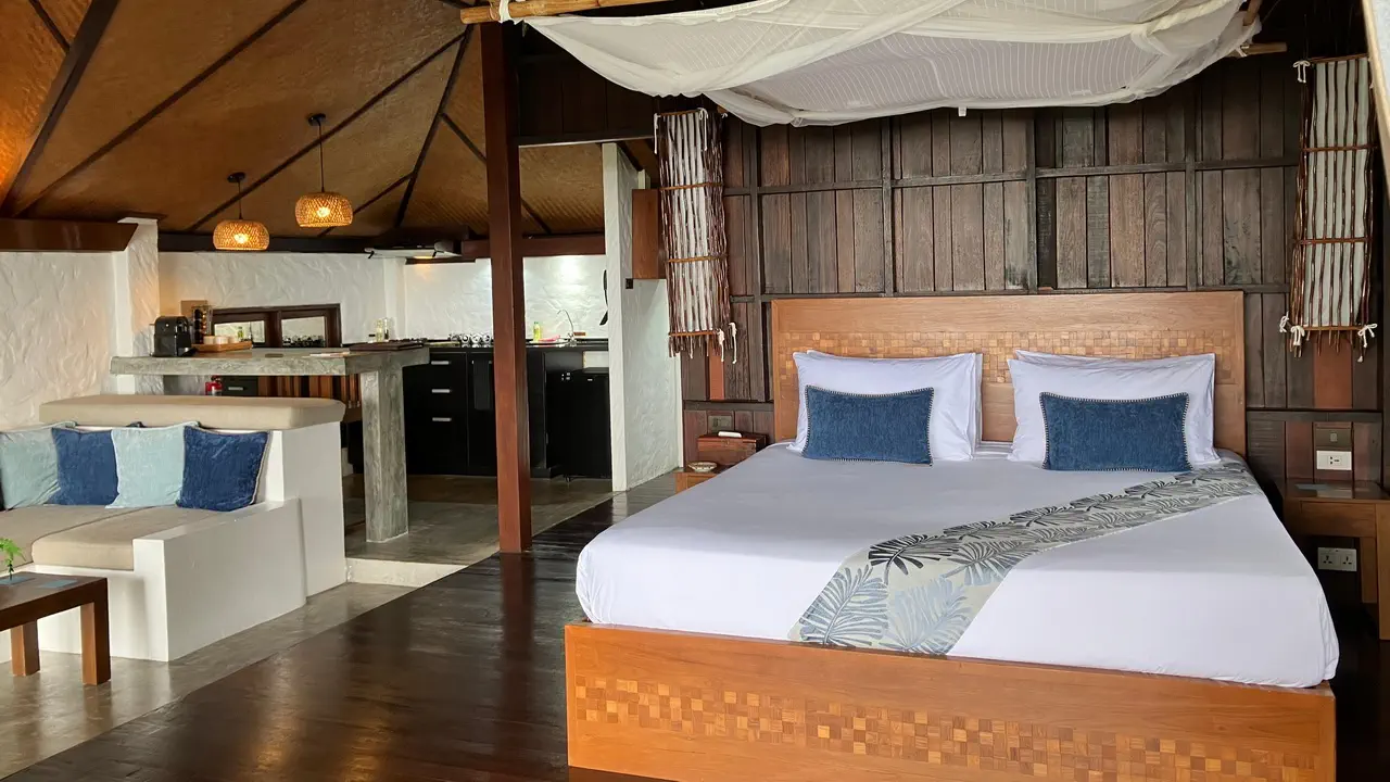 Private infinity pool overlooking jungle and sea at The Place Koh Tao